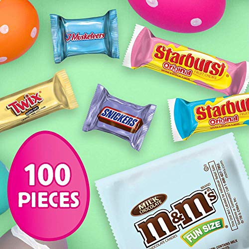 M&M'S, Snickers, Twix, 3 Musketeers & Starburst Chocolate Easter Candy, 32.45-Ounce 100 Piece Bag-2