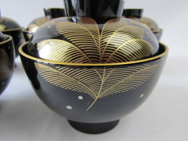 Amazon.co.jp: 会津塗 坂本乙造作 木質漆器 本漆仕上 吸物椀 5客組