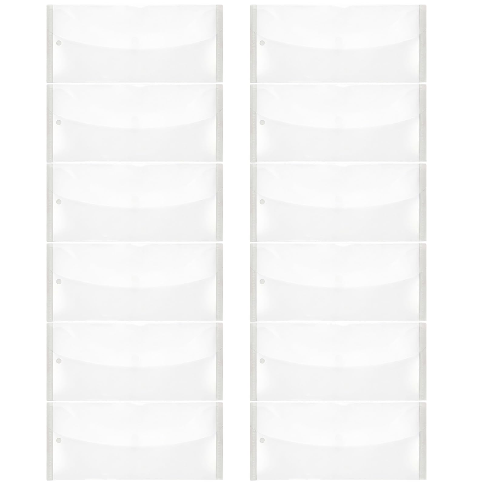 Kaeltsyn Of 12 Clear PP Sticker Storage Bags with Closure for Organizing Craft Supplies and Stationery Sticker Collector Structure