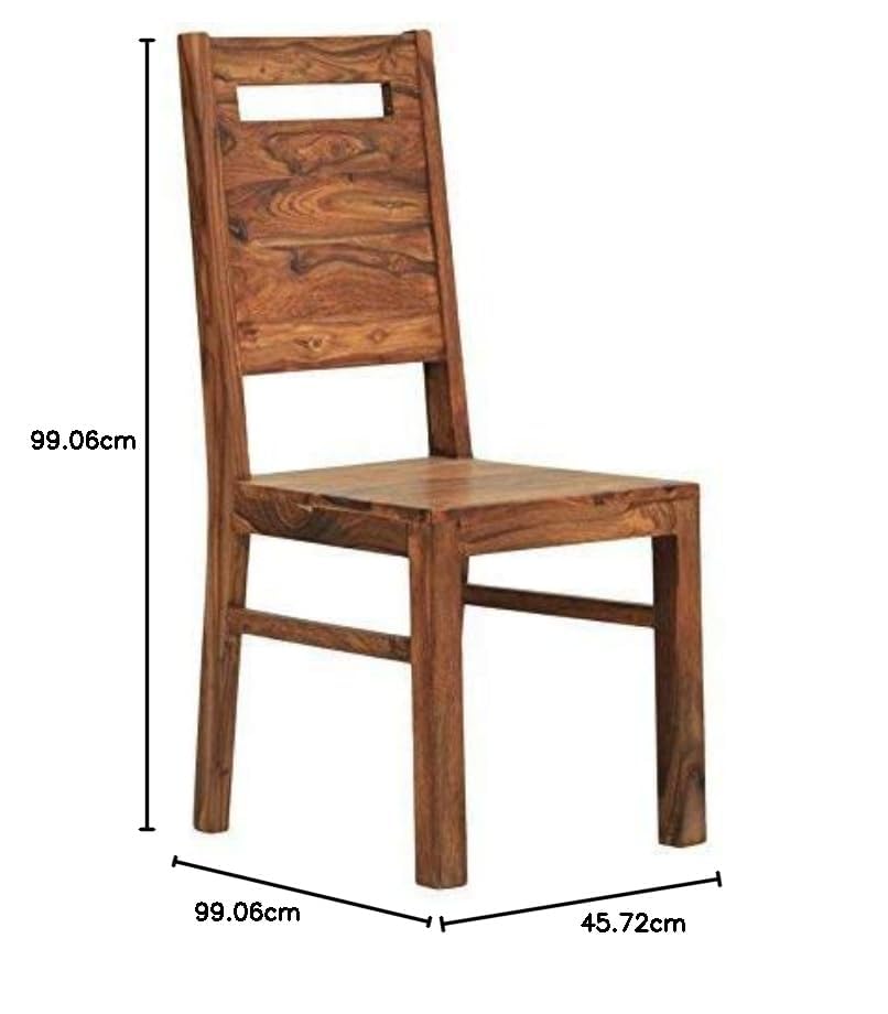 Image of Solid Sheesham Wood Dining Chairs Only | Wooden Set of 2 Dinning Chair for Kitchen & Dining Room | Rosewood, Brown Finish