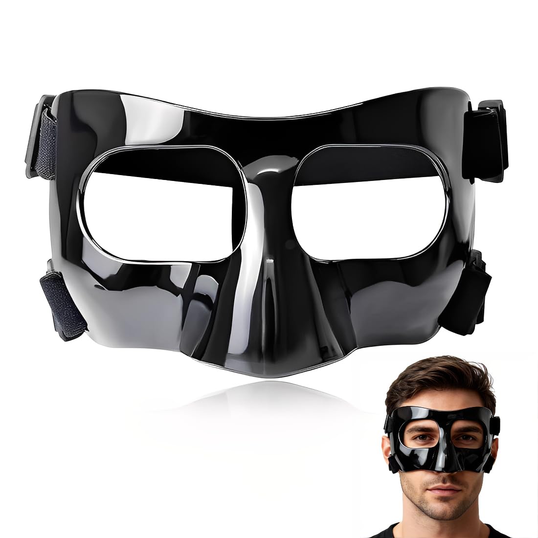 Protección para nariz rota, máscara protectora para nariz, visera ajustable, protección facial, máscara para entrenamiento deportivo, protección para nariz para adultos y adolescentes