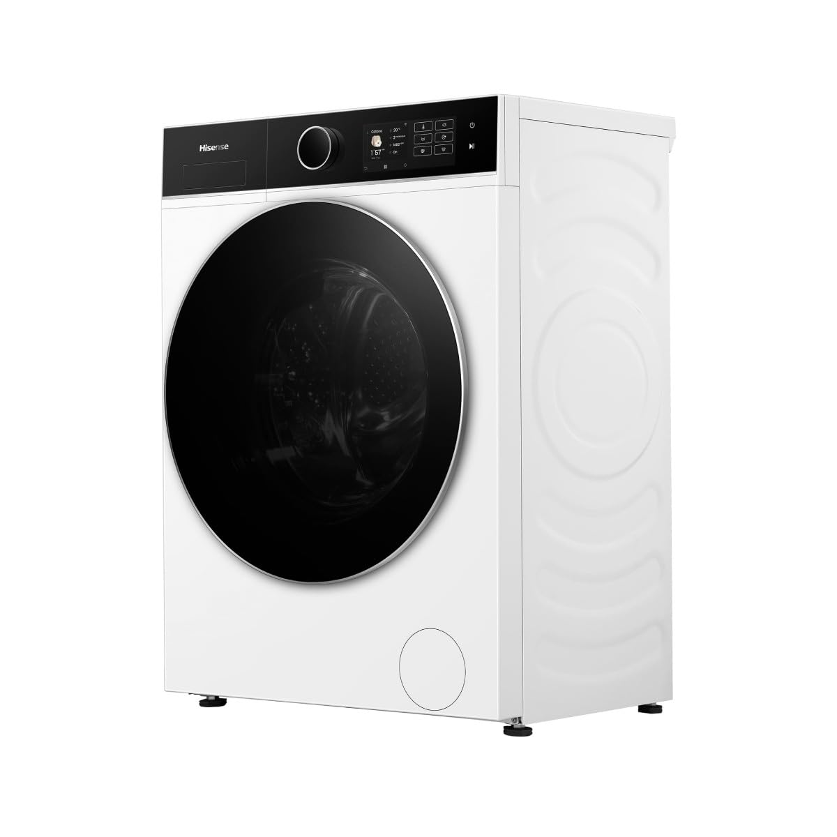 Hisense WF5I8043BWF Waschmaschine Slim mit Frontlader, 8 kg, Klasse A-30%, 1400 U/min, 15 Programme, Connectivity, Dampf, Refresh, Touch-Display, Maxi-Korb, Schnellprogramm