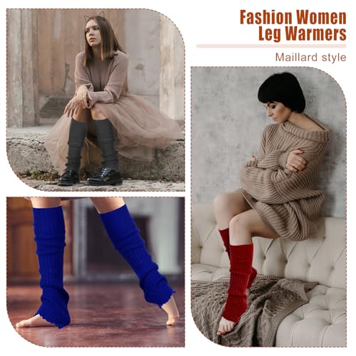 Image of Sintege 6 Pairs Kawaii Leg Warmers Japanese Style Knitted Loose Socks Leg Warmers for Girls Women Lolita Costume School