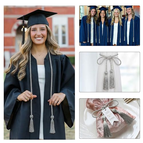 Image of GraduationMall Polyester Graduation Honor Cord 68 inch Grey