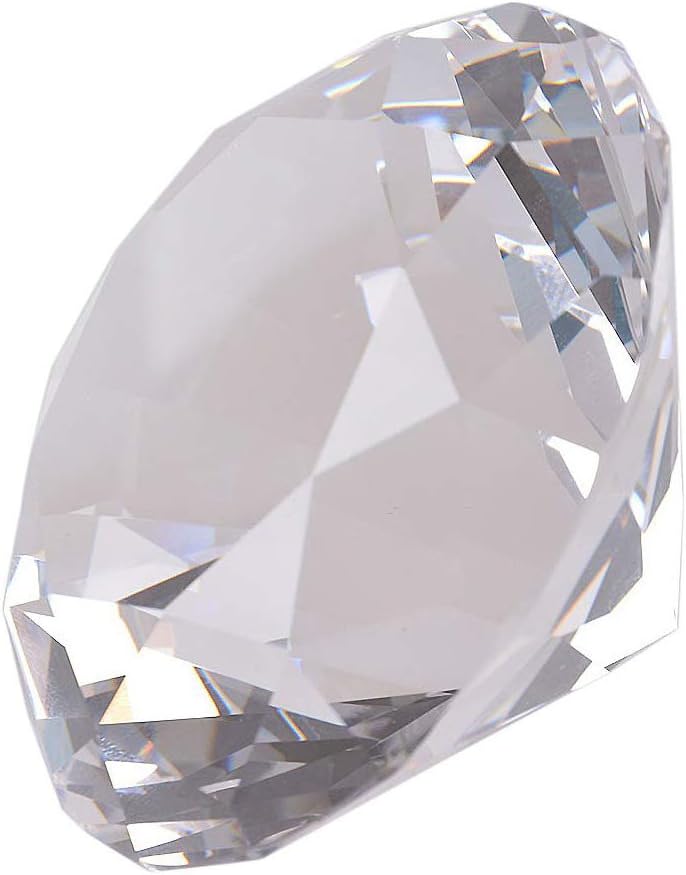 Kebica Diamond Shaped Crystal Glass Paper Weight with Clear Finish(2.4 inch, Transparent)
