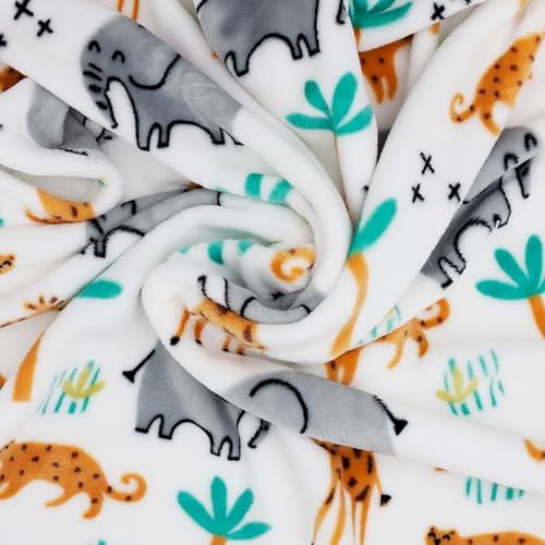 Image of Flannel Toddler Blanket - 50 inchx40 inch Soft Kids Throw for Boys & Girls - Perfect for Naptime, Travel & Bedding (Jungle)