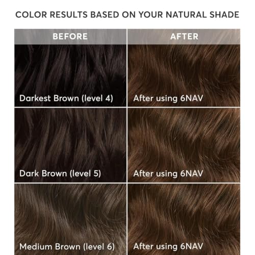 Image of Madison Reed Radiant Hair Color Kit - 6NAV Medium Cool Brown (Siena Brown), Salon-Quality Permanent Hair Dye, Superior Gray Coverage & Dimensional Color | PPD-Free & Ammonia-Free, 1 Pack