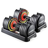 55lbs Pair Adjustable Dumbbells Set, Adjustable Weights Dumbbells Set for Men and Women with Anti-Slip Fast Adjust Weight by Turning Handle for Full Body Workout Fitness
