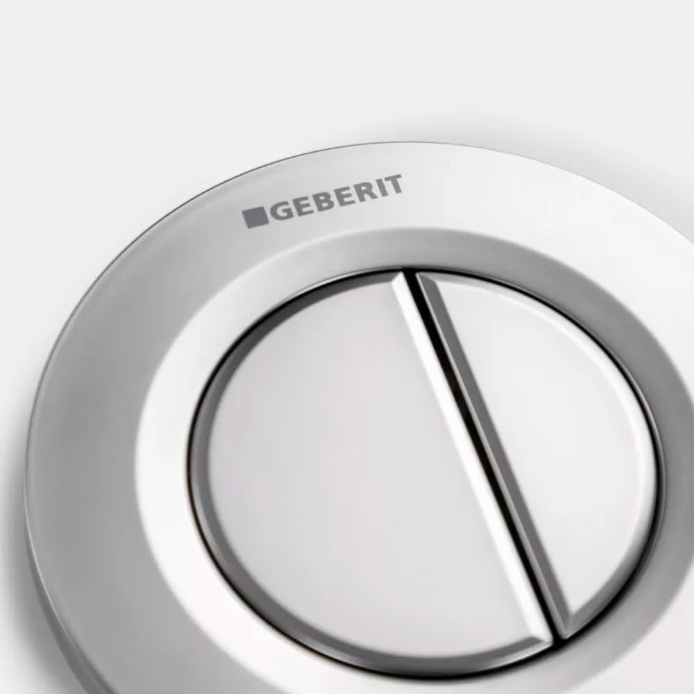 Geberit - Pulsador A Distancia Geberit Serie 01, Neumático, Para Doble Descarga, Para Cisterna Empotrada Sigma 8 Cm, Pulsador Empotrado: Blanco Alpino (116.043.11.1)