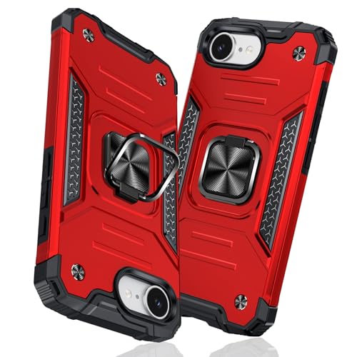 TMUJWS iPhone 16e �p�P�[�X �����O �Ռ��z�� �ϏՌ� TPU+PC�o���p�[ ��d�\�� �ČRMIL�K�i �S�ʕی�J�o�[ ����h�~ �ԍڃz���_�[�Ή� �C�菝�h�~ ����~�� �y�� ���^ �A�C�t�H��16e �p�J�o�[ 6.1�C���` �w��h�~ �ϋv 