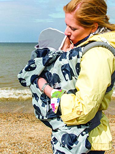 BundleBean - Weerbestendige hoes voor draagdoeken en draagdoeken - fleecevoering - grijs met olifanten - Image 3