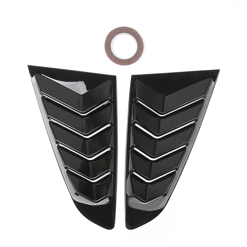Lot de 2 Persiennes de FenêTre LatéRale ArrièRe de Voiture pour Ford Mustang 2015-2022, ABS Décoration de Fenêtre Latérale Triangulaire,Glossy Black