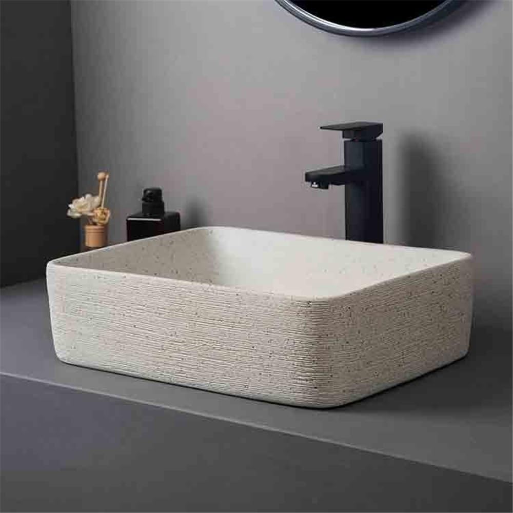 Lavabo da appoggio Lavabo da Appoggio Quadrato Singolo in Ceramica
