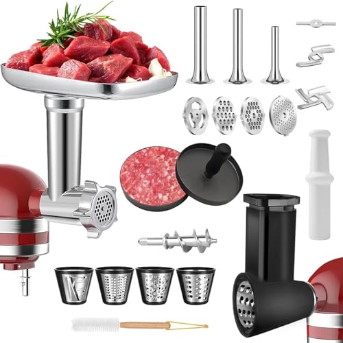 Hachoir à viande et râpe à fromage, accessoires pour mixeur Kitchenaid avec 4 plaques de broyage