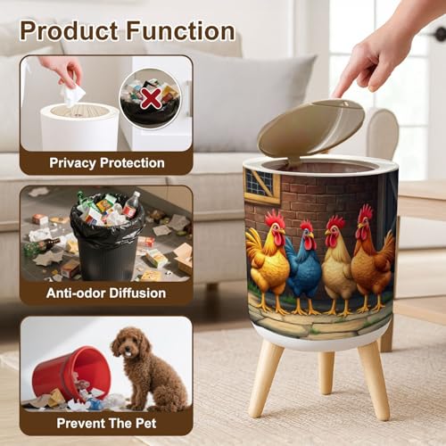 Caneca de basura con tapa y patas, 7L, color indeterminado miniatura 6