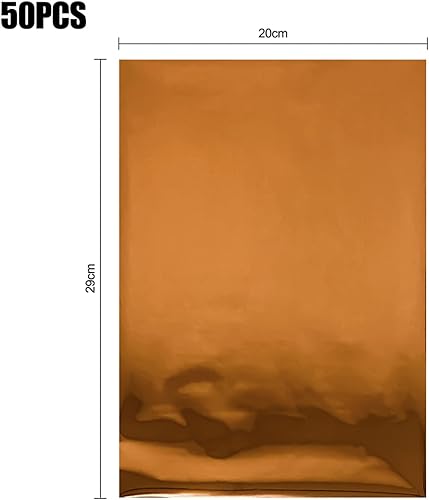 Miniatura 5 de Juego de 200 piezas con 4 hojas de papel de aluminio reactivas de tóner para estampado en caliente, 7.9 x 11.4 in por impresora láser y laminador