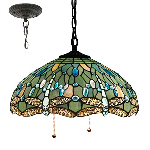 Image of WERFACTORY Tiffany Lampshade Replacement Only Stained Glass Lamp Shade 16 inch