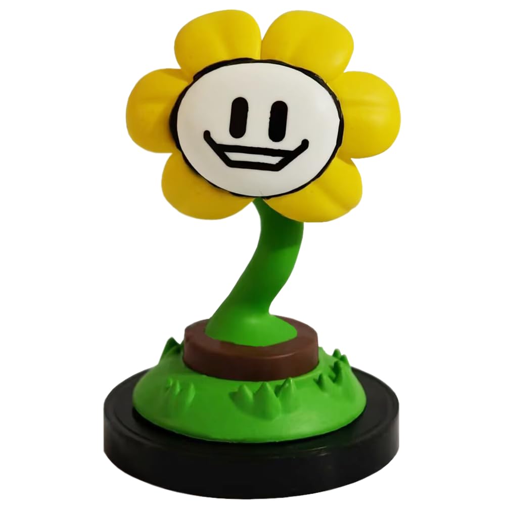 Zhongkaihua Anime Figures Flowey Asriel Figure 7.5CM PVC Flowey Asriel Action Figure Anime Statue Interchangeable Faces Model Collection Desktop Decorations Gifts