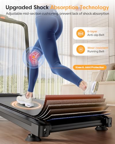 Image of Foldable Treadmill with 10% Incline, Upgrade 3.5HP Low Noise Walking Pad Treadmill with Handle Bar, Trisomy 4 in 1 Portable Under Desk Treadmills for Home /Office, 350Lbs Capacity, APP & Remote Control