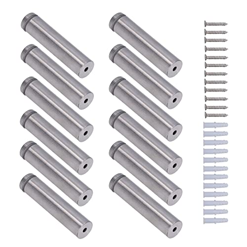 Image of Stainless Steel Standoff Screws Advertising Screws Kit Mounting Hardware for Hanging Acrylic Picture Frame 12 Set 19x80mm