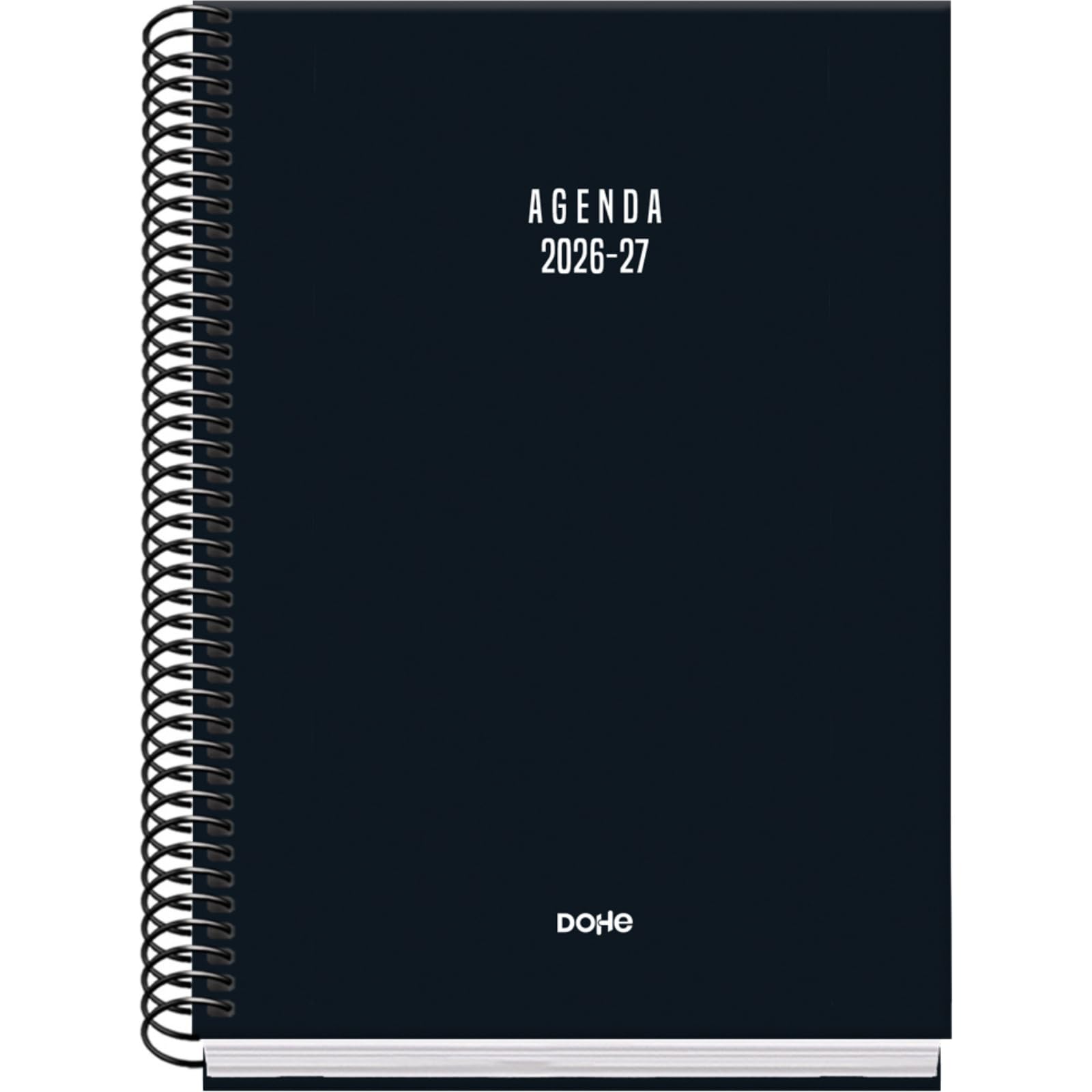 Dohe - Agenda Escolar 2026 2027 - Septiembre a Junio, Semana Vista, A5 (15x21 cm), Tapa Dura, Cierre de Espiral, Español e Inglés - Colour Vibes Negro