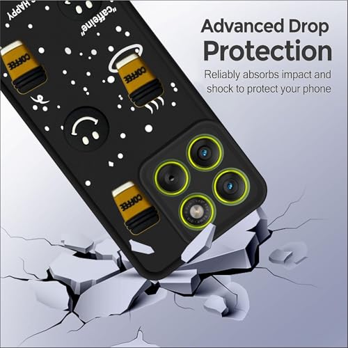 Image of SBMS Silicone Back Cover Case for Motorola Edge 70 | Cute Fun 3D Cartoon, Coffee Design Silicone Case | Camera Protection Bump | Shockproof Back Cover Case for Moto Edge 70 (Coffe Mug Black)
