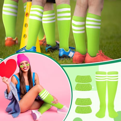 Image of Panitay 2 /12 /16 /24 Pairs Softball Soccer Socks Glitter Eye Black Stickers Team Spirit Accessories for Youth Women Sport Wear