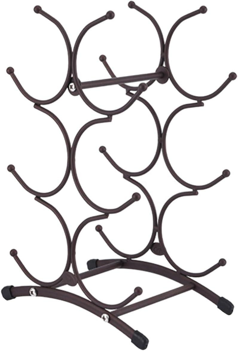 FAVOMOTO Vintage Iron 6-Bottle Wine Rack Detachable Countertop Wine Bottle Holder for Home Dining Room Display in Matte Antique Copper