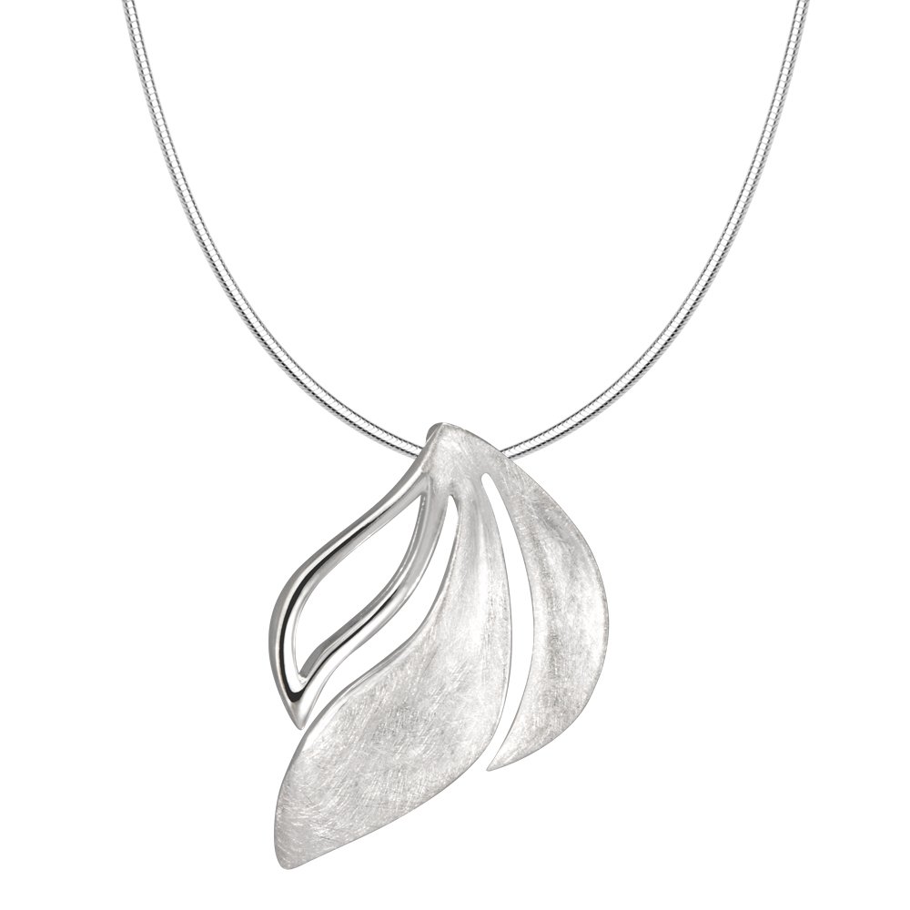 Vinani Ciondolo Fiore Con Perla Naturale E Catena Serpente - Argento Sterling 925 - Made In Germany - 4