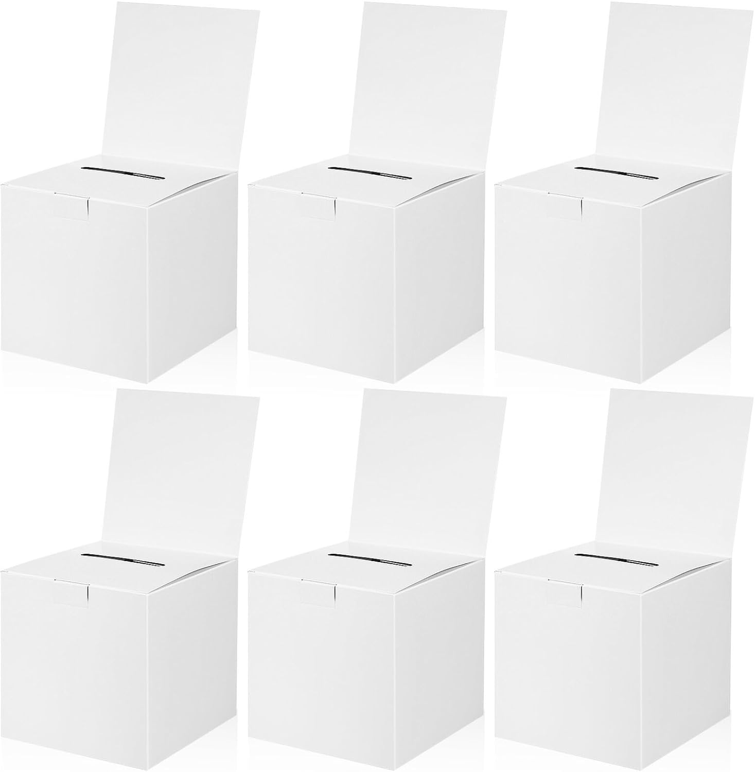 Ciieeo 6 Pcs Ballot Boxes Suggestions Donation Raffle Box White