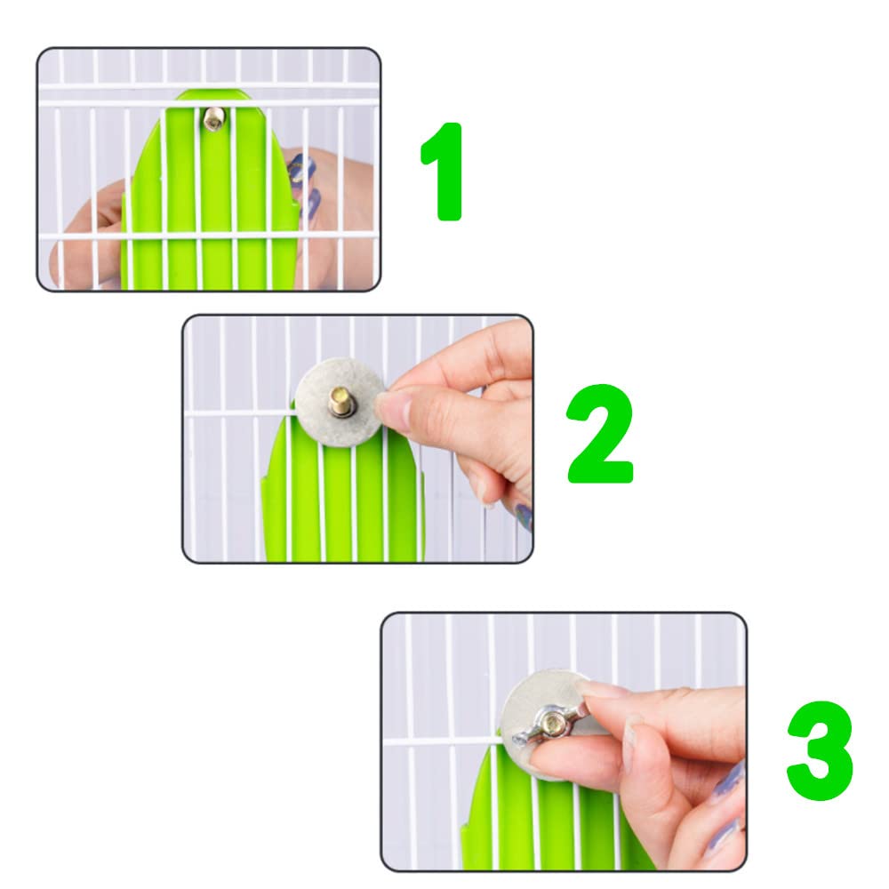 3 Pcs Mangiatoia per Uccelli Contenitore Mangiatoie per Pappagalli Giocattolo per Lalimentazione di Ossa di Coccole e Osso di Seppia con Supporto(Verde)