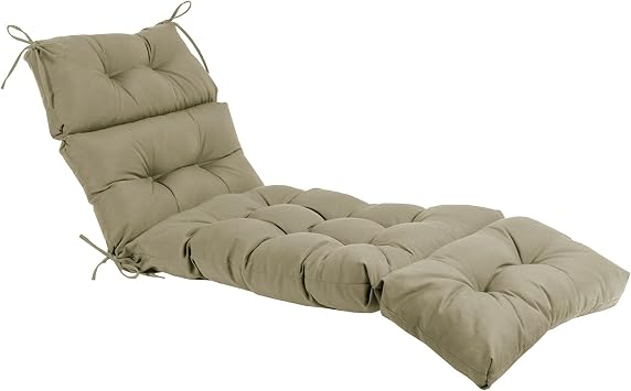 QILLOWAY Outdoor Chaise Lounge Cushion 74x22x4 Inch, Waterproof Weather Resistant Replacement Pad for Patio Pool Furniture, Beige