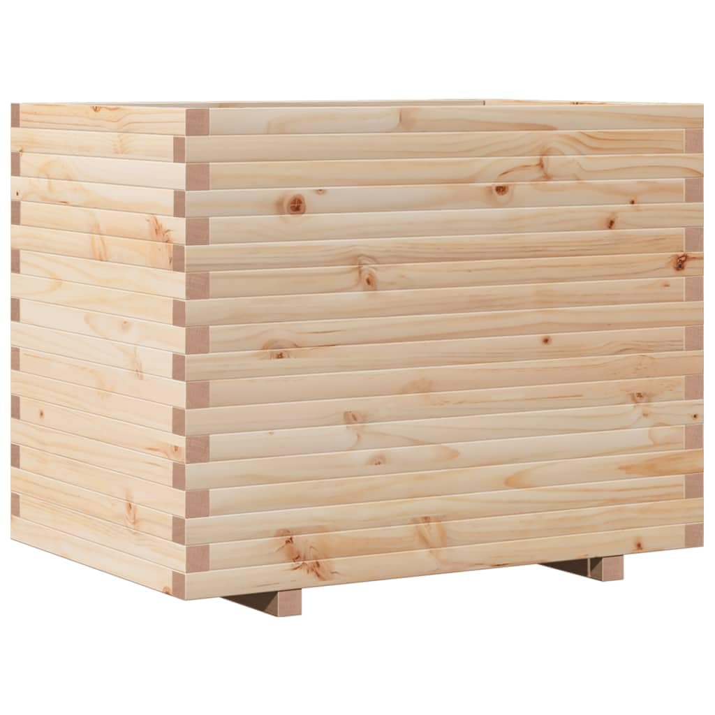 Macetero de madera maciza de pino, 90 x 60 x 72,5 cm, bancal elevado para jardín, balcón y terraza, resistente cama elevada para verduras y flores