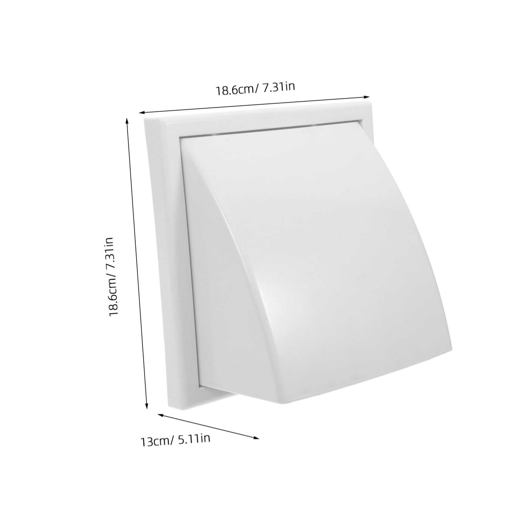 Cubierta de Ventilación Exterior de Pared Cuadrada de Abs para Baños y Cocinas Deflector para Acondicionado, Instalación Sencilla y Decoracion Verano