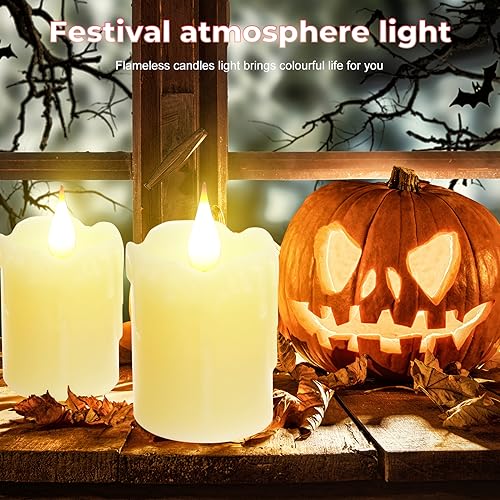 Aled Light AL204007 6 Pcs Real Wax Rechargeable Flameless Warm White Led Candles,Remote Control,D2 X H4",Brightness Adjustable Flickering Battery Operated Tea Lights Candles thumb #6