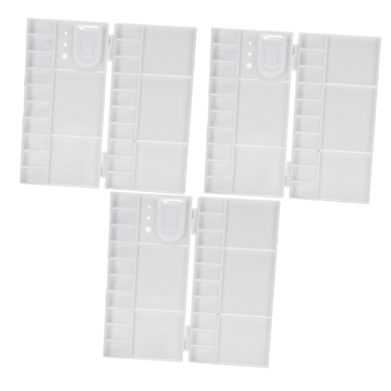 DOITOOL 3Pcs Box Watercolor Pigment Box with Lid Empty Case for Artists and Students Practical Clamshell Design for Color Mixing Material Easy to Clean and Use