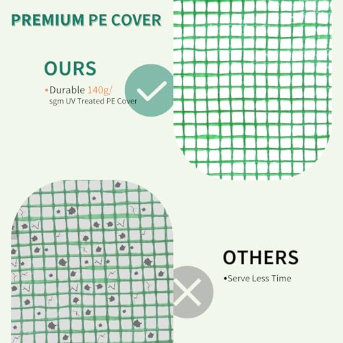 Image of EAGLE PEAK 6x8 Easy Setup Pop Up Greenhouse, Side Door Design, Clear /Green