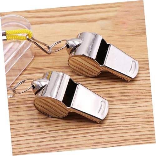 12 silbatos metálicos inoxidables para árbitro con cordón miniatura 7