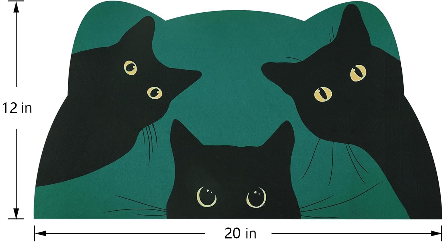 Cat Food Mat - Pet Feeding Mat for Floor, Non-Slip, Waterproof, Super Absorbent, Easy to Clean, Blue, Cat, Dog 12.2''x19.7''