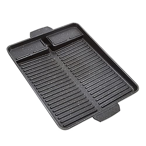 Portatile Coreano Barbecue Stufetta Piastra Griglia Antiaderente Fornello a Gas Butano Picnic Terrazza Barbecue Vassoio