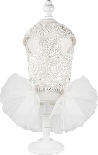 Miniatura 2 de Vestido de boda para perro, falda tutú para perros pequeños y medianos, malla transpirable, vestido de novia de verano canino, ropa de disfraz de