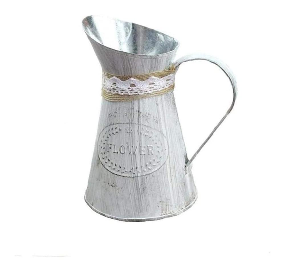 Wisząca donica na balkonie Metalowy wazon na kwiaty Retro staromodny wiejski rustykalny prymitywny wazon z dzbankiem Donice balkonowe (jak pokazano)
