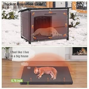 Gutinneen Dog House Insulated Outdoor Dog Kennel with Liner for Winter Largeoffwhite  Cucciolini Doodles Gutinneen dog house insulated outdoor dog kennel with liner for winter largeoff white   cucciolini doodles