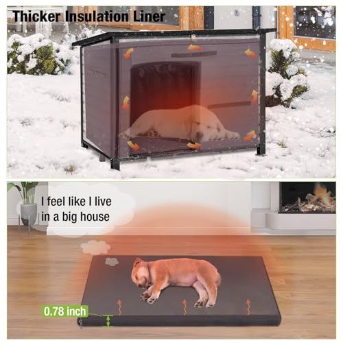 Gutinneen Dog House Insulated Outdoor Dog Kennel with Liner for Winter Largeoffwhite  Cucciolini Doodles Gutinneen dog house insulated outdoor dog kennel with liner for winter largeoff white   cucciolini doodles