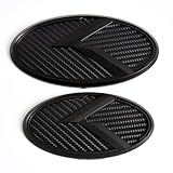 ATIMAX 2PCS Black Rear Sticker: 110x55mm+Front Sticker: 130x65mm Hood Trunk Emblem Logo Badges for Forte Rio Optima (Black Carbon)