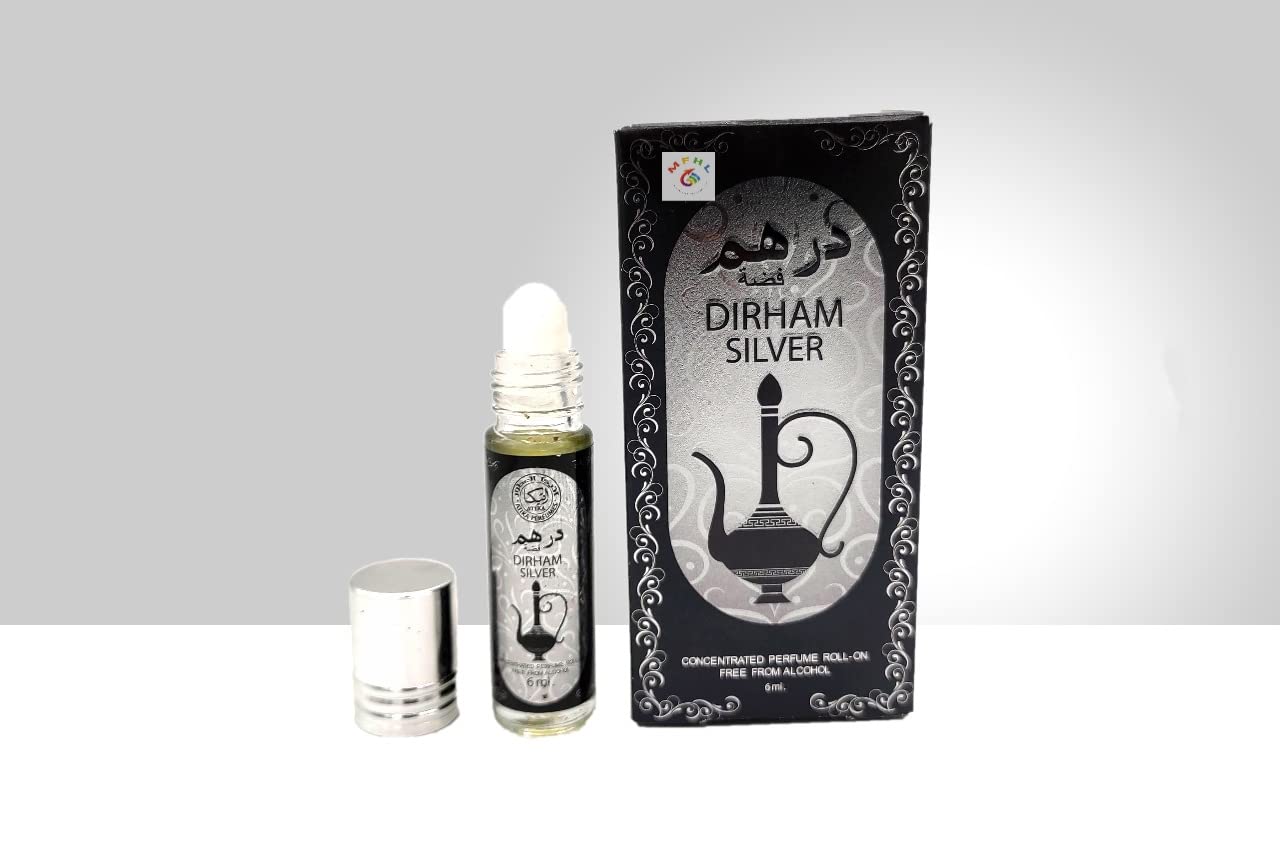 MFHL Dirham Silver roll-on Atar 6 ml with box | Non-alcoholic gifting Dirham Silver mini perfume for men and women
