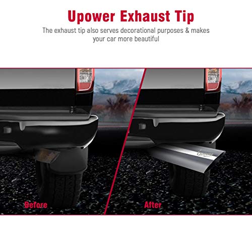 2 Pcs Upower 2.5" To 4" Exhaust Tips 18" Long Stainless Steel Weld-On Exhaust Tail Pipe #TOP6