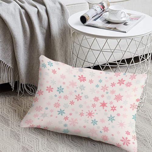 Drap housse doux motifs flocons mignons et coloris rose blanc tendance