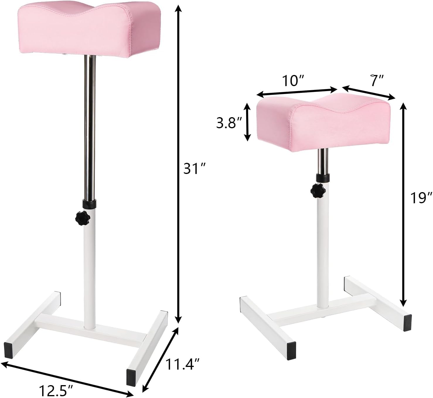 Sillones Pedicura,Reposapiés Regulable en Altura para Silla Pedicura,para Soporte de Piernas Salón de Belleza y Salón de Uñas(Rosa)