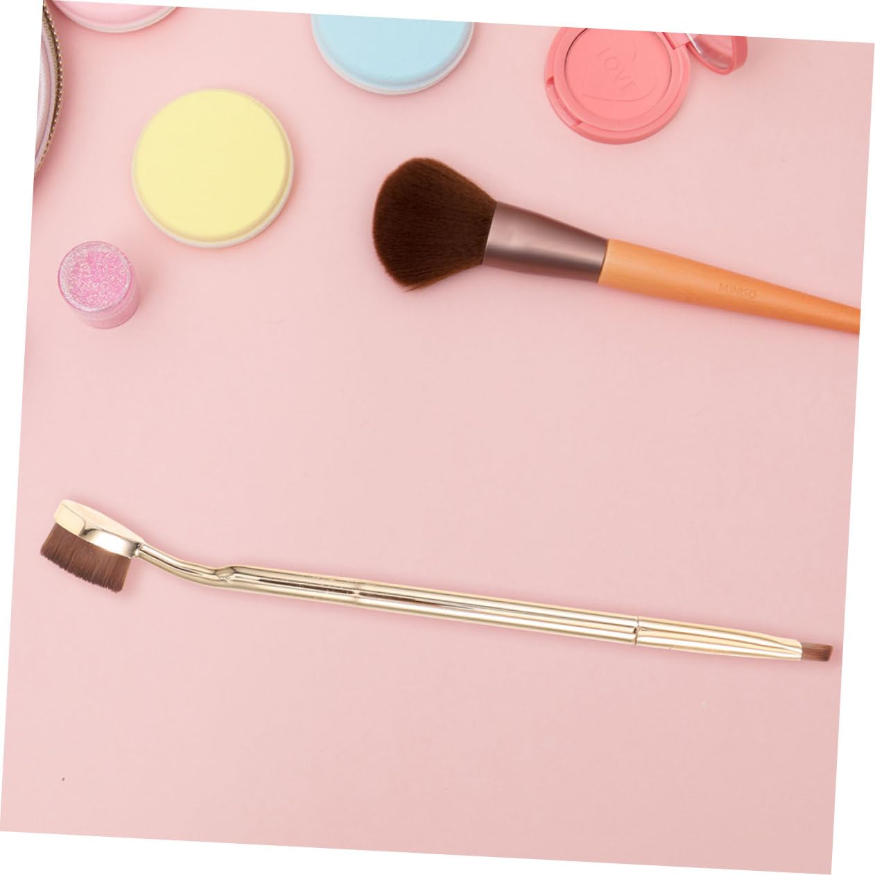 Set Di 4 Pennelli Per Il Trucco Pennello Per Sopracciglia Piccolo Pennello Angolato Pennello Cosmetico Per Donna 4 Pezzi*4